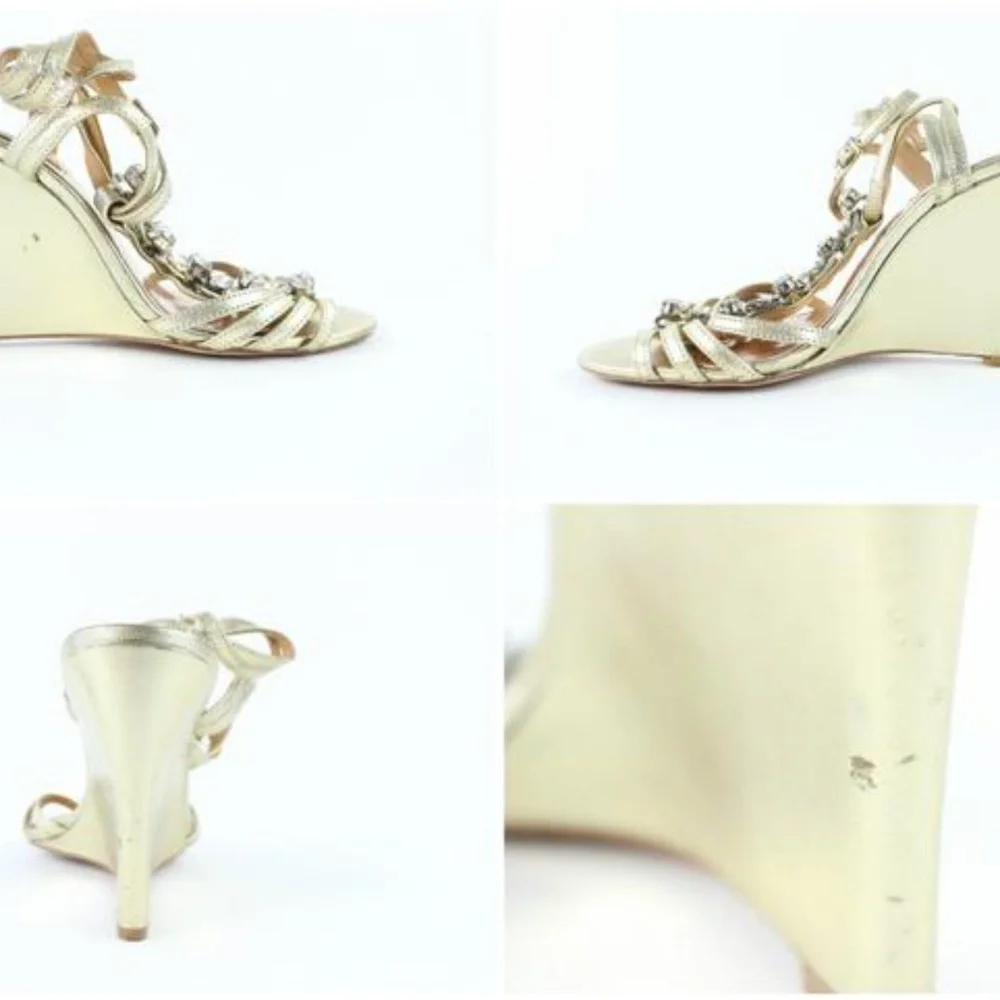 Badgley Mischka Crystal Strappy Wedges